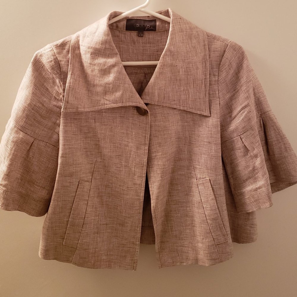 G2000 Cropped Poncho-style Jacket (Beige)